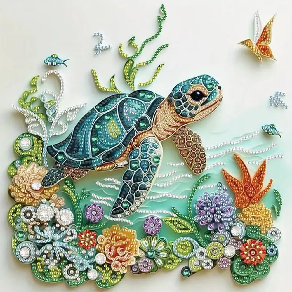 Resin Craft For Beginners - Kit di Pittura Diamantata con Tartaruga