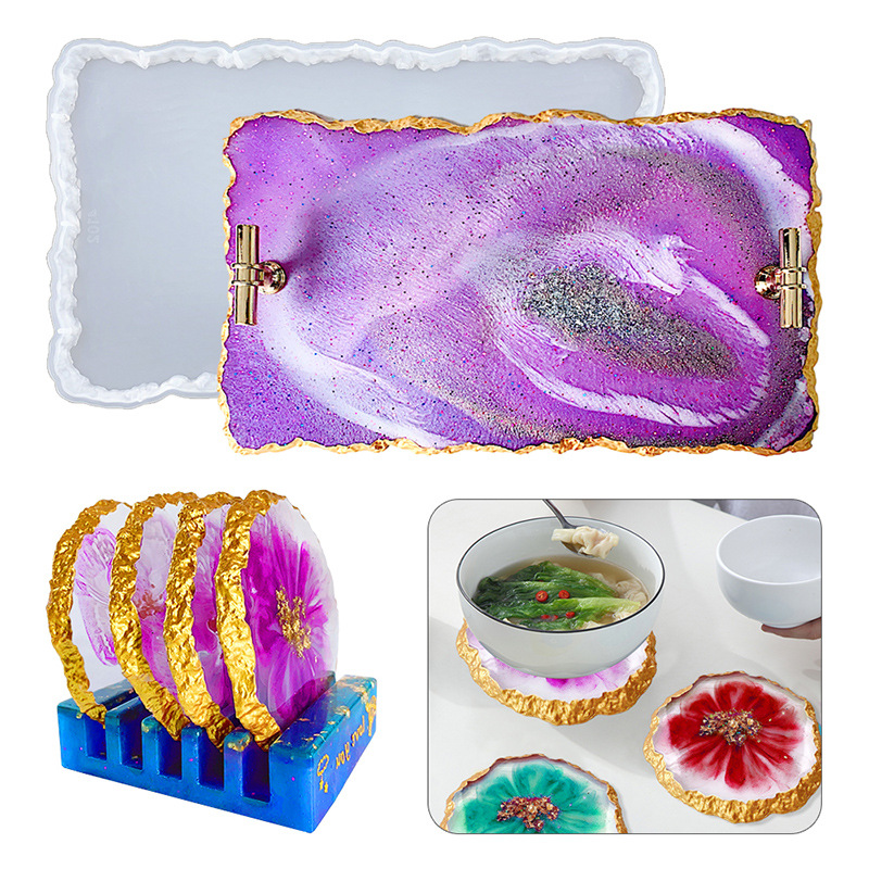 Serving Tray Mold - DM413 Drusy Sottobicchiere Stampo in resina