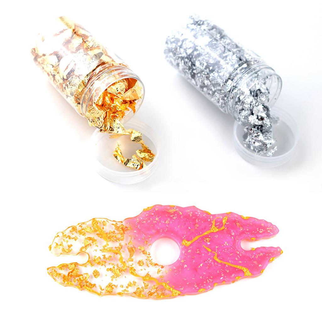 Gold Foil Flakes - 6 Pezzi di Adesivi per Unghie