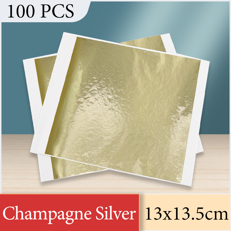 Gold Foil Flakes - 13x13,5 cm Champagne Foglio d'argento Carta