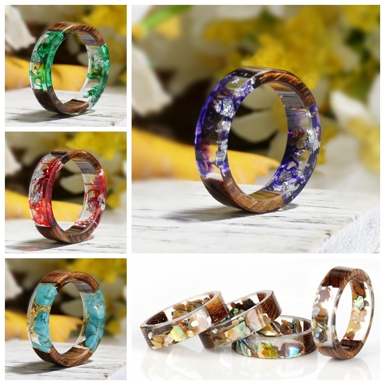 Dried Flower Bulk - Anello creativo in resina di legno