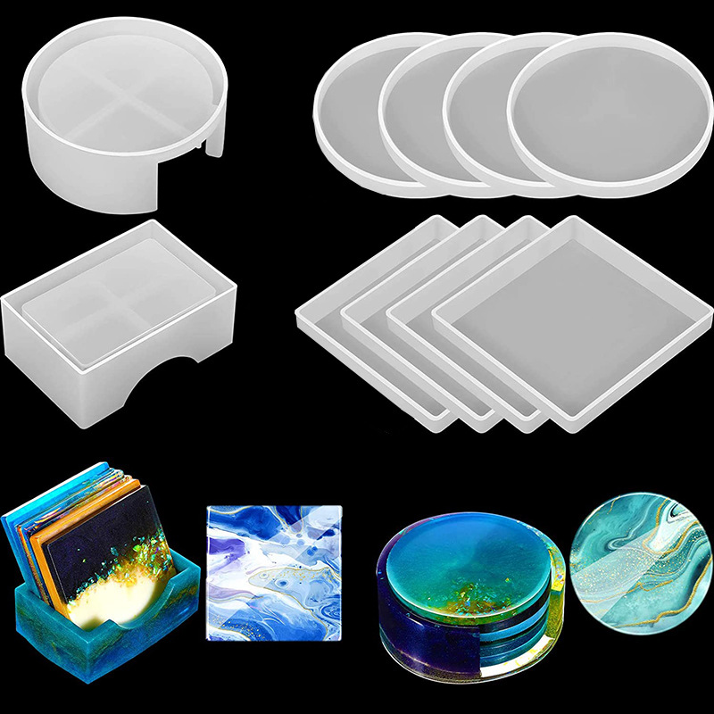 Resin Ocean Wave Mold - Stampo in silicone per sottobicchiere quadrato