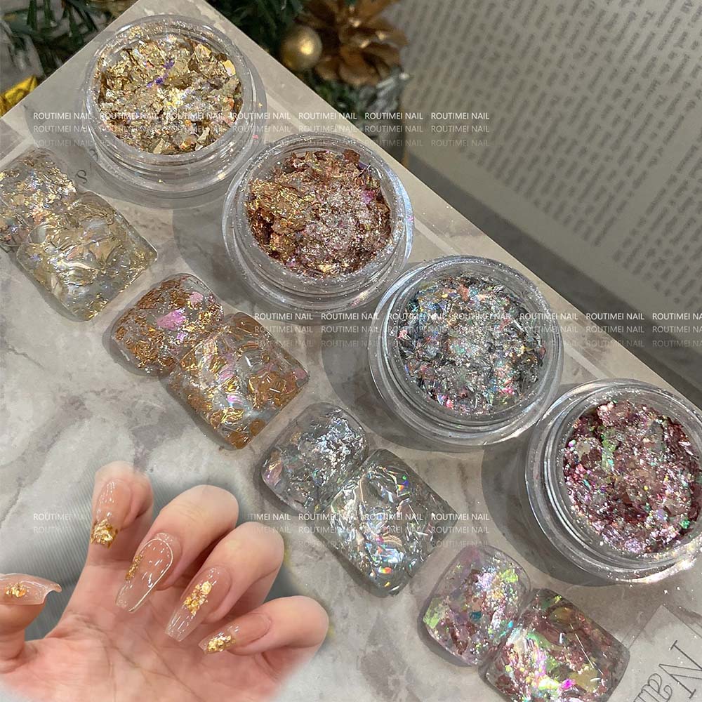 4 pz/set 3D Oro Rosa Argento R - Gold Foil Flakes recensione e prezzo