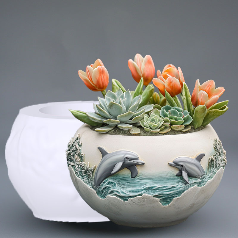 Coppia delfino rilievo pianta  - Resin Ocean Wave Mold recensione e prezzo
