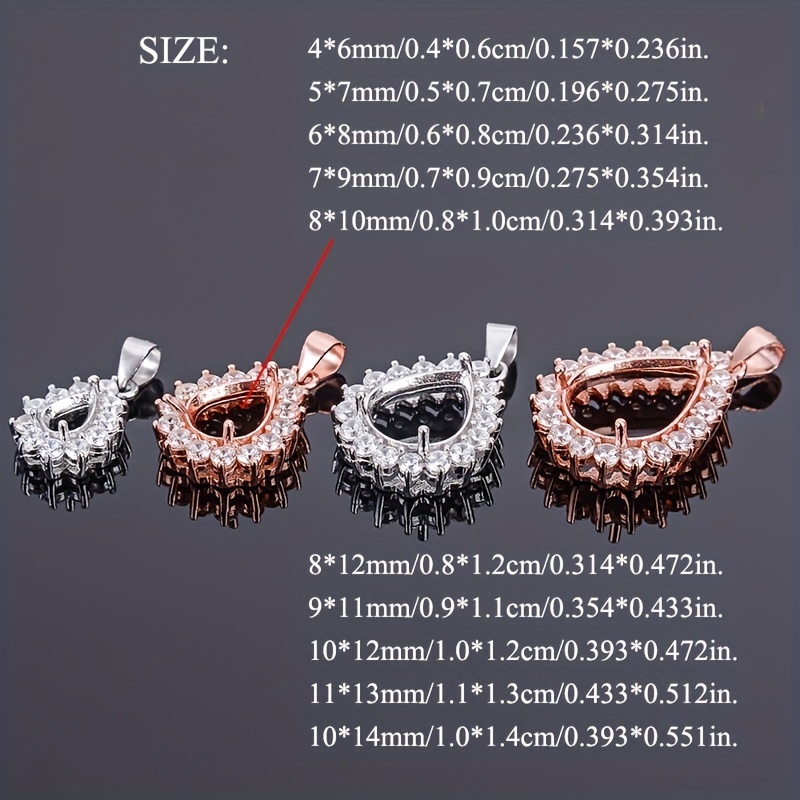 1pc rosa dorato argentato a go - Bezels Set Pendant recensione e prezzo
